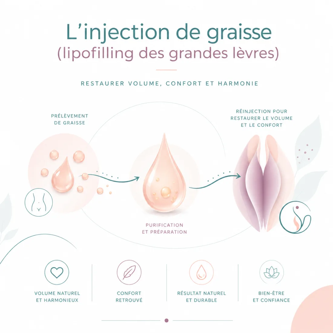 Illustration : L’injection de graisse (lipofilling des grandes lèvres)