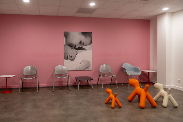 Salle d’attente du cabinet de gynécologie, à La Passerelle (Arnas)